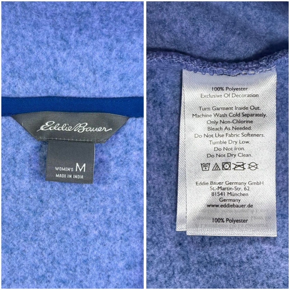 Eddie Bauer Womens Medium‎ M Blue Sweater Fleece Jacket Full Zip Periwinkle Marl - Picture 11 of 14